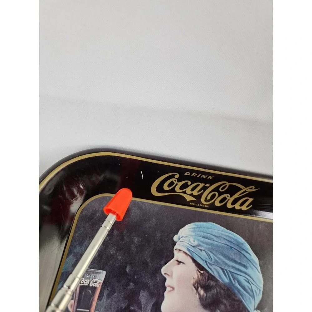 Coca-Cola Santa Party Girl Flapper Serving Metal Tray Vintage American Art Coke